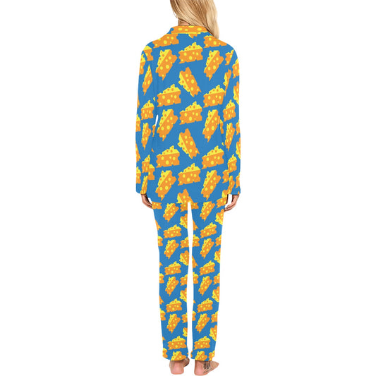 Cheese Pattern Print Design 05 Women's Long Pajama Set