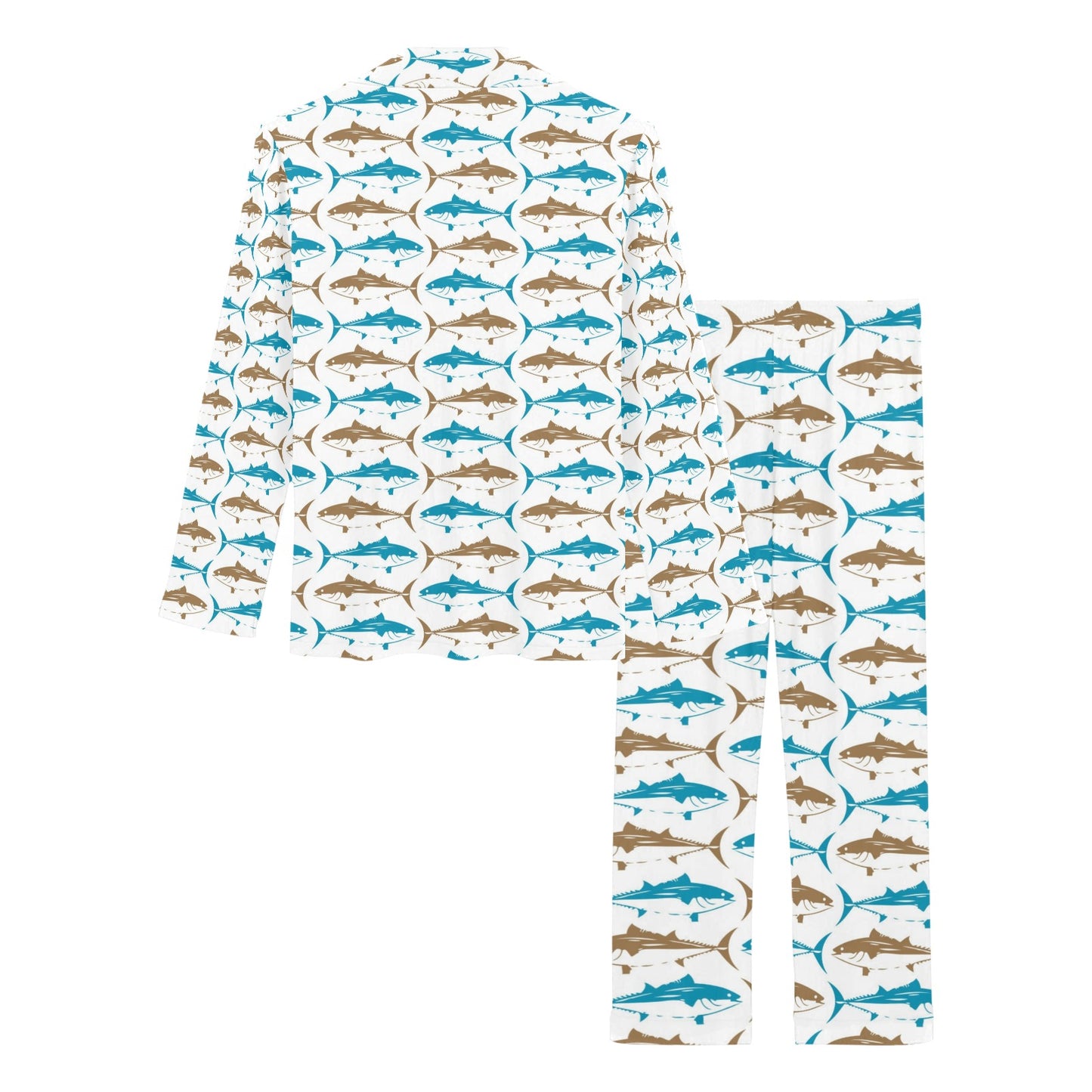 Tuna Fish Print Design LKS301 Women's Long Pajama Set