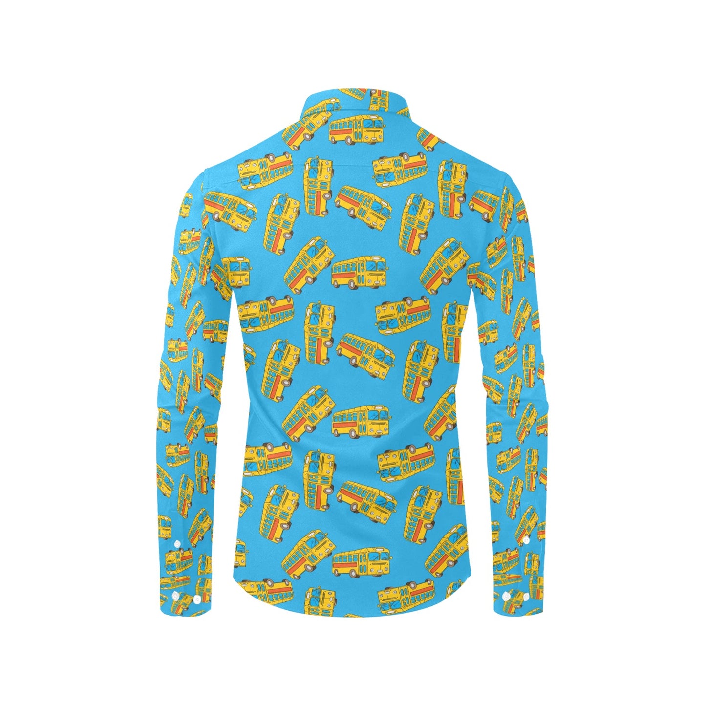 School Bus Print Design LKS302 Men's Long Sleeve Dress Shirt