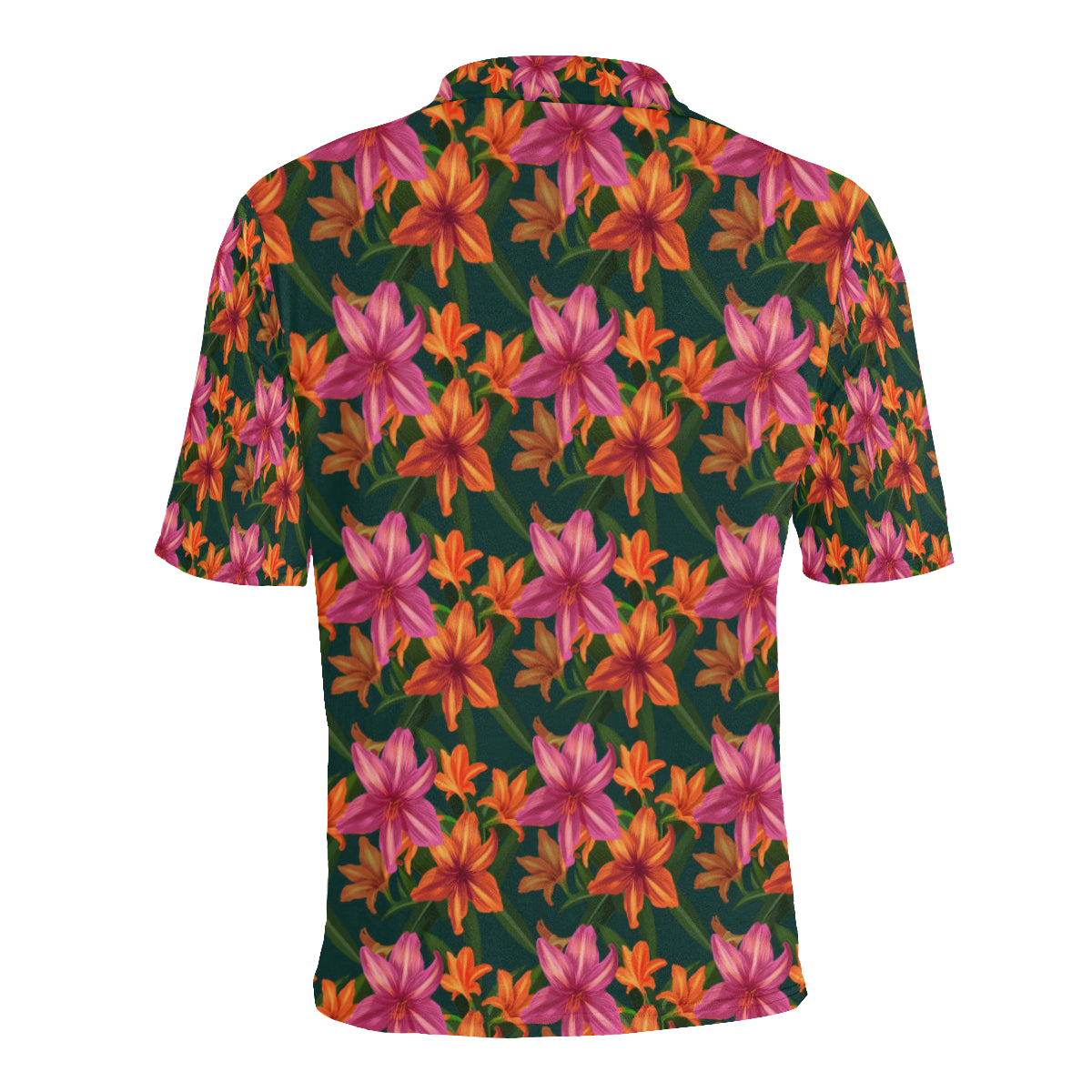 Amaryllis Pattern Print Design AL01 Men Polo Shirt