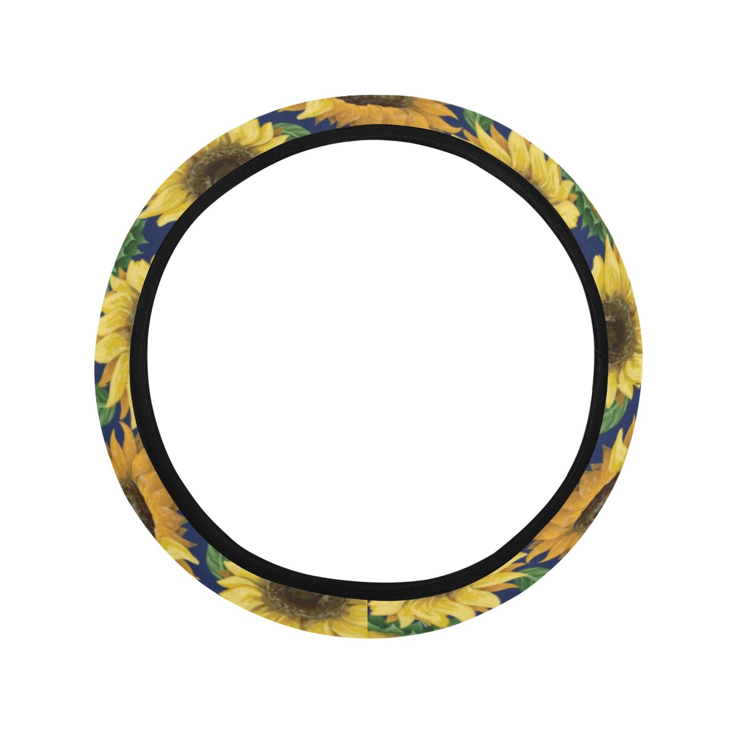 Sunflower Print Design LKS307 Steering Wheel Cover with Elastic Edge