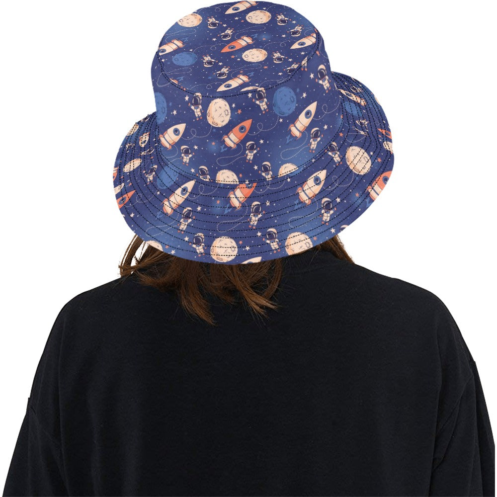 Space Astronaut Rocket Print Design LKS304 Unisex Bucket Hat