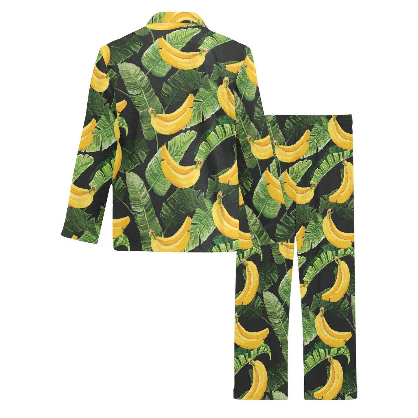 Banana Pattern Print Design BA01 Men's Long Pajama Set