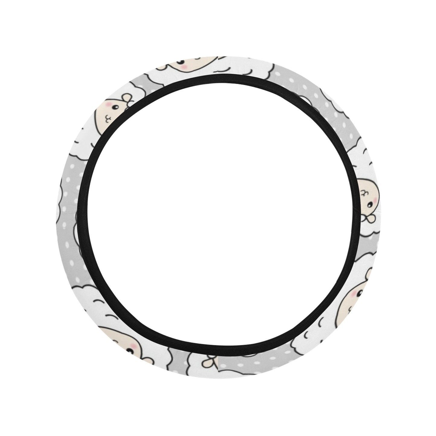 Sheep Print Design LKS401 Steering Wheel Cover with Elastic Edge