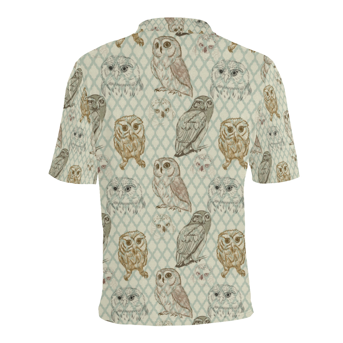 Owl Pattern Print Design A03 Men Polo Shirt