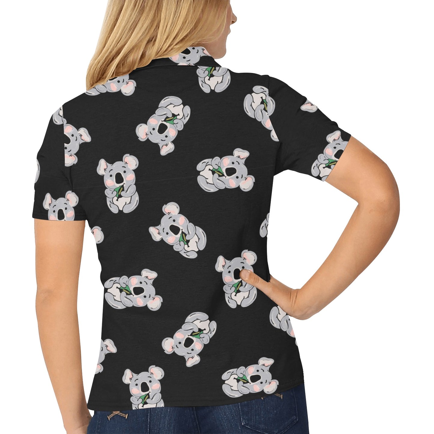 Koala Pattern Print Design 05 Women's Polo Shirt