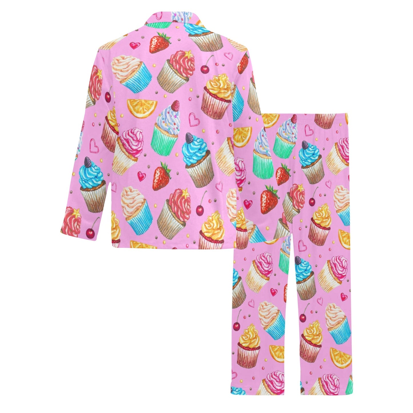 Cupcake Pattern Print Design CP05 Men's Long Pajama Set