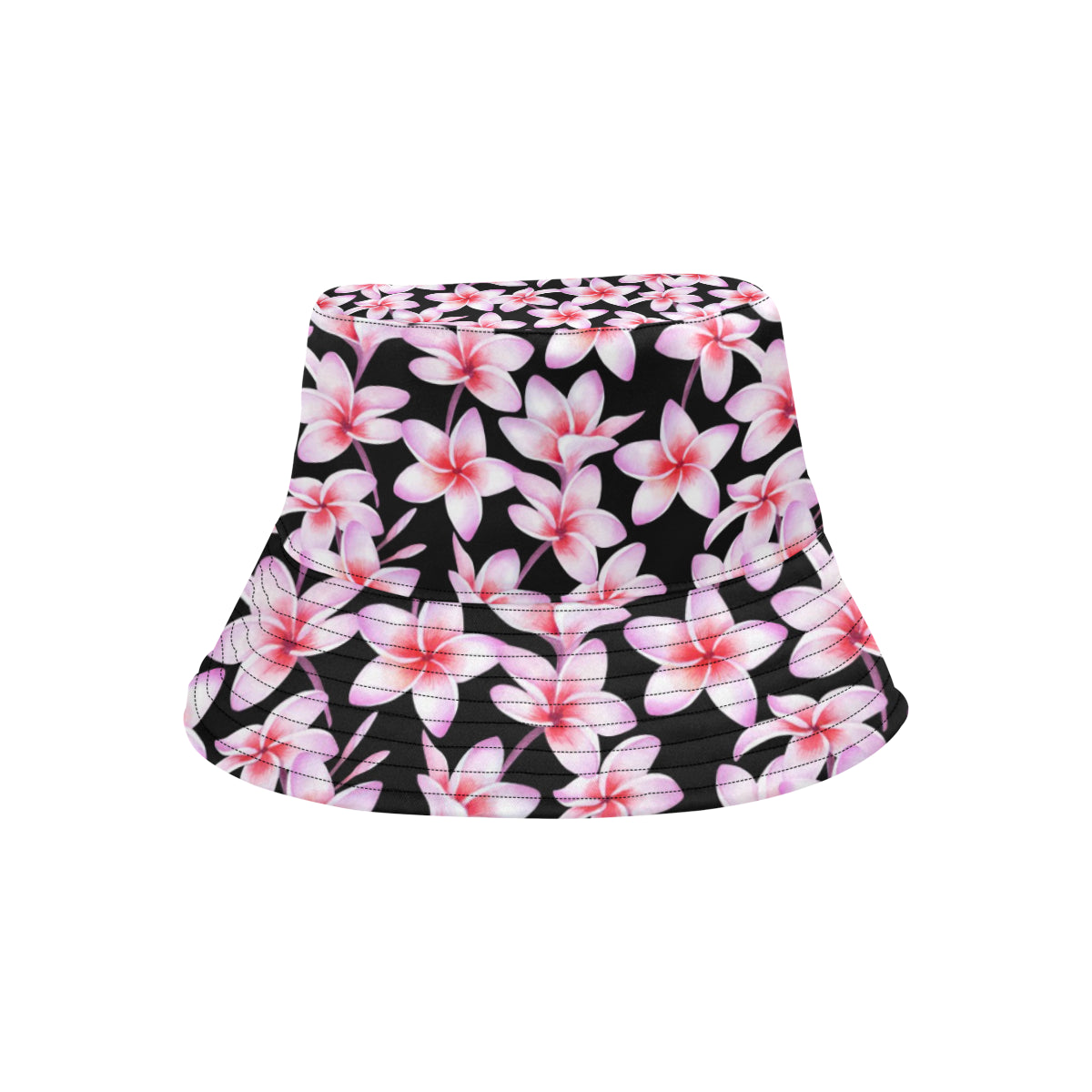 Pink Plumeria Pattern Print Design PM09 Unisex Bucket Hat
