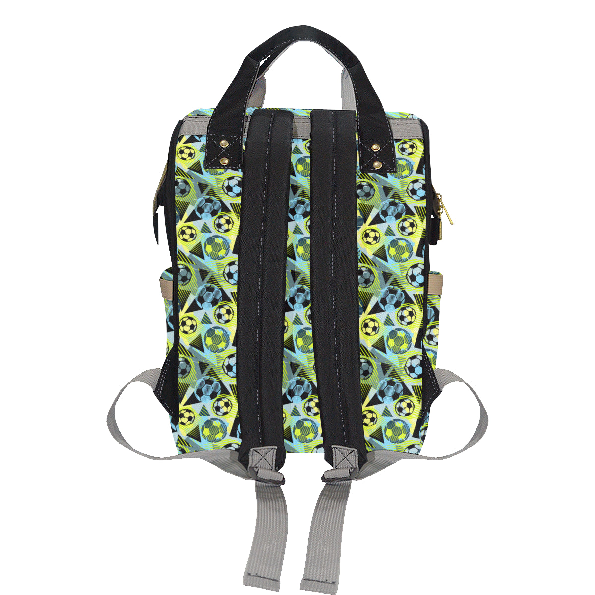 Soccer Ball Themed Print Design Diaper Bag Backpack
