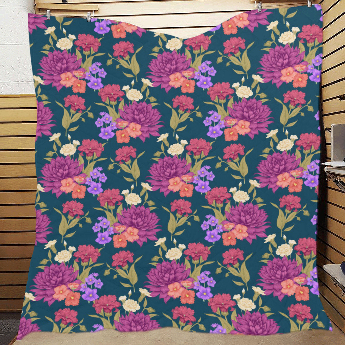 Dahlia Pattern Print Design DH01 Premium Quilt