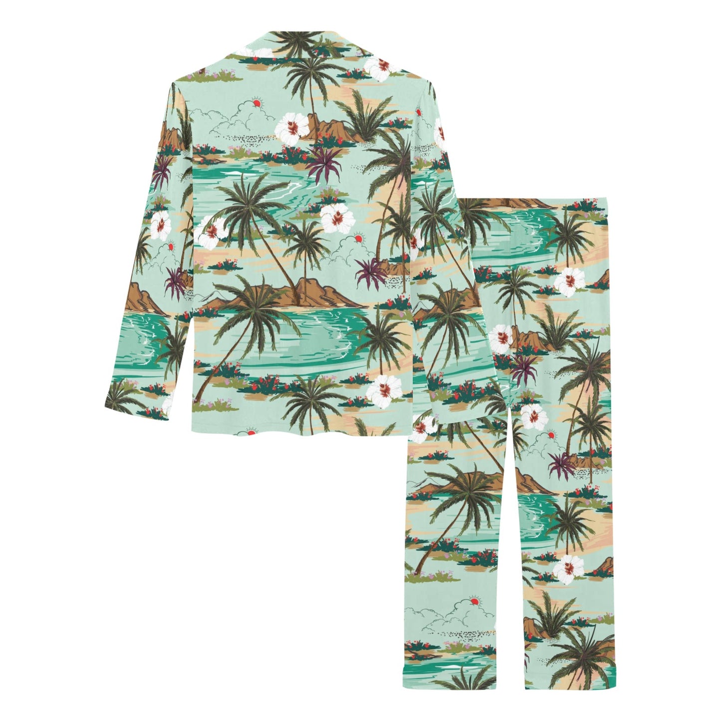 Pacific island Pattern Print Design A03 Women's Long Pajama Set