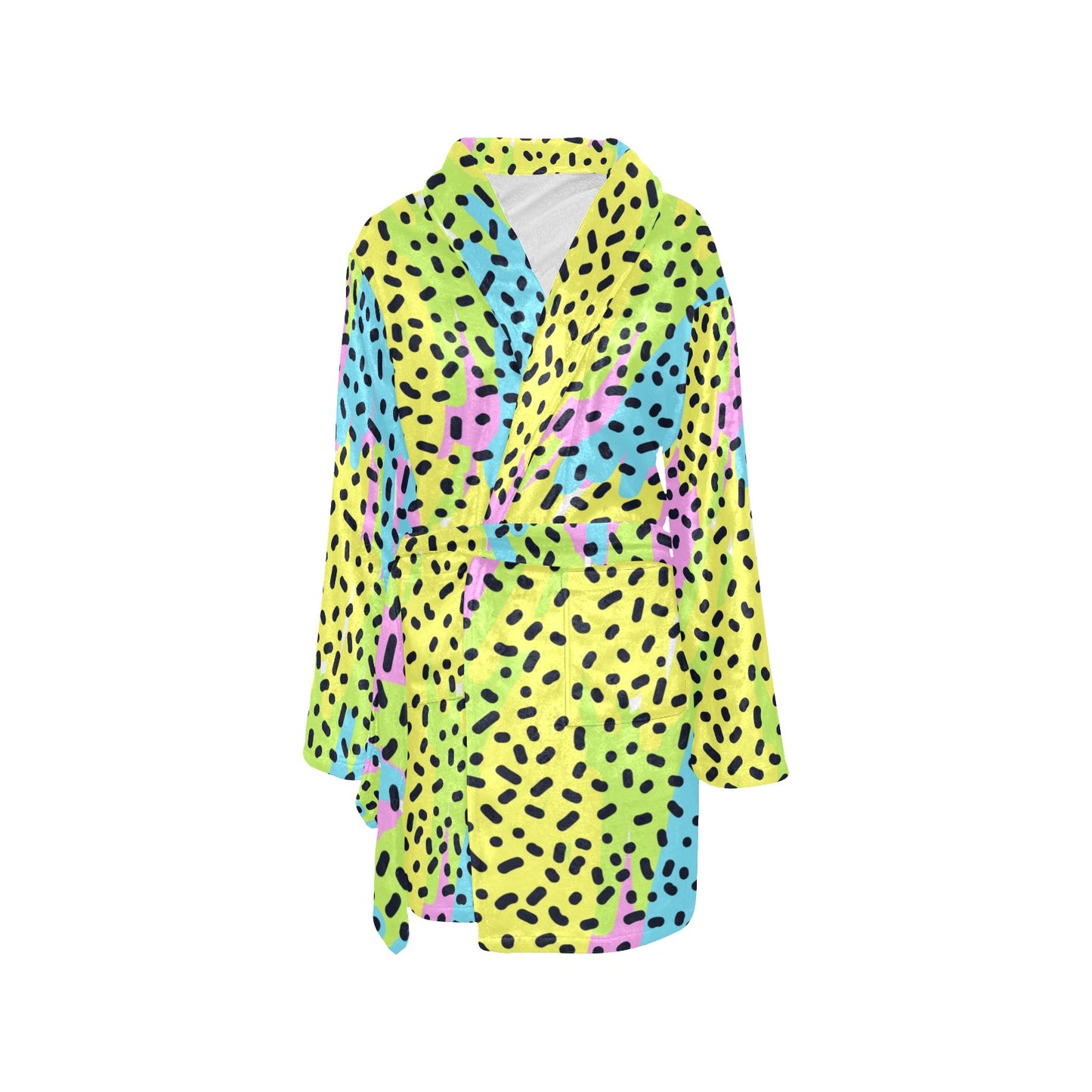 90s Pattern Print Design 2 Women's Fleece Robe