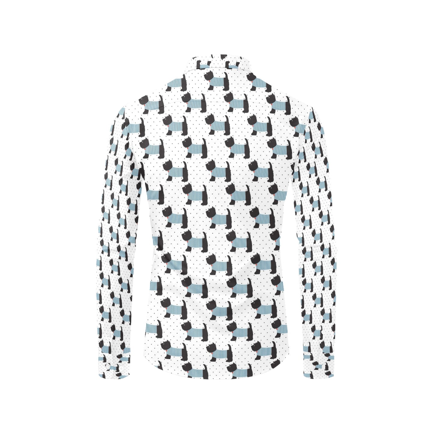 Scottish Terriers Print Design LKS3012 Men's Long Sleeve Dress Shirt