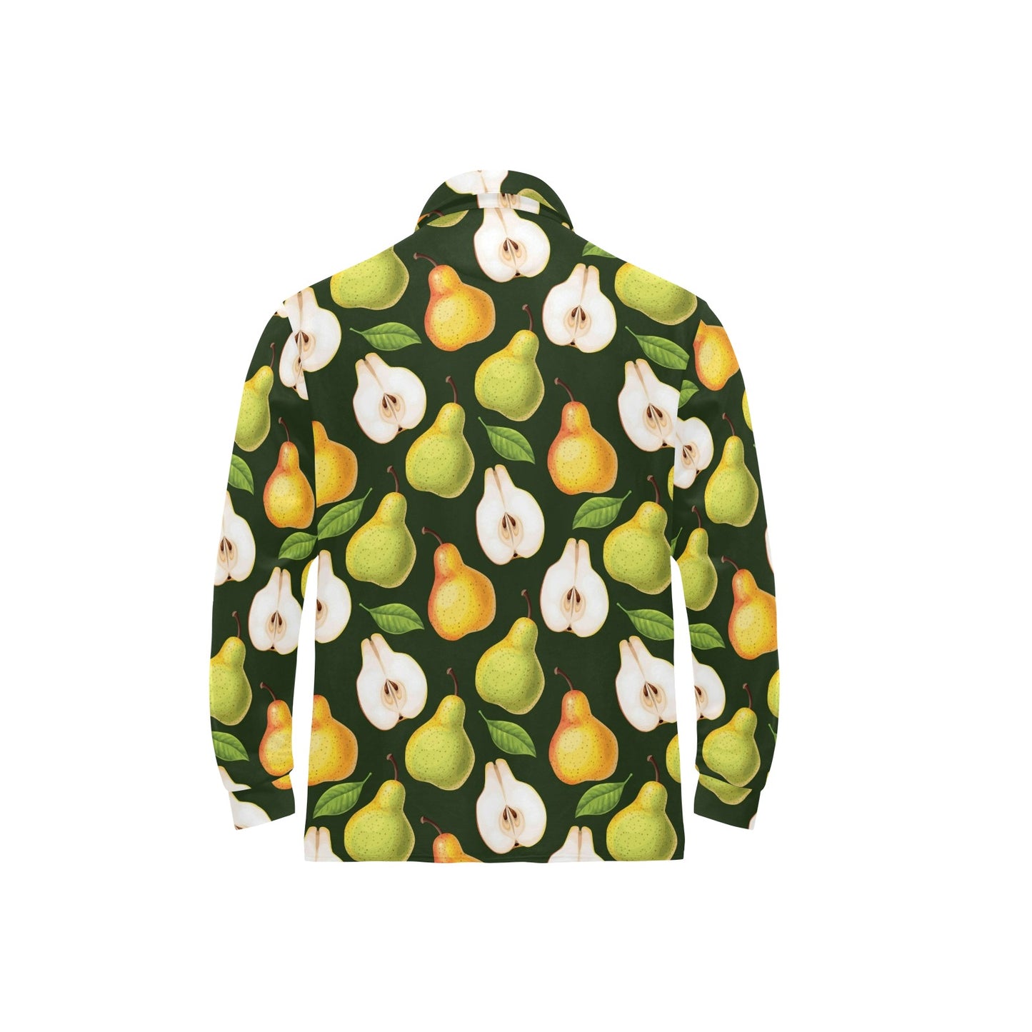 Pear Pattern Print Design PE06 Long Sleeve Polo Shirt For Men's