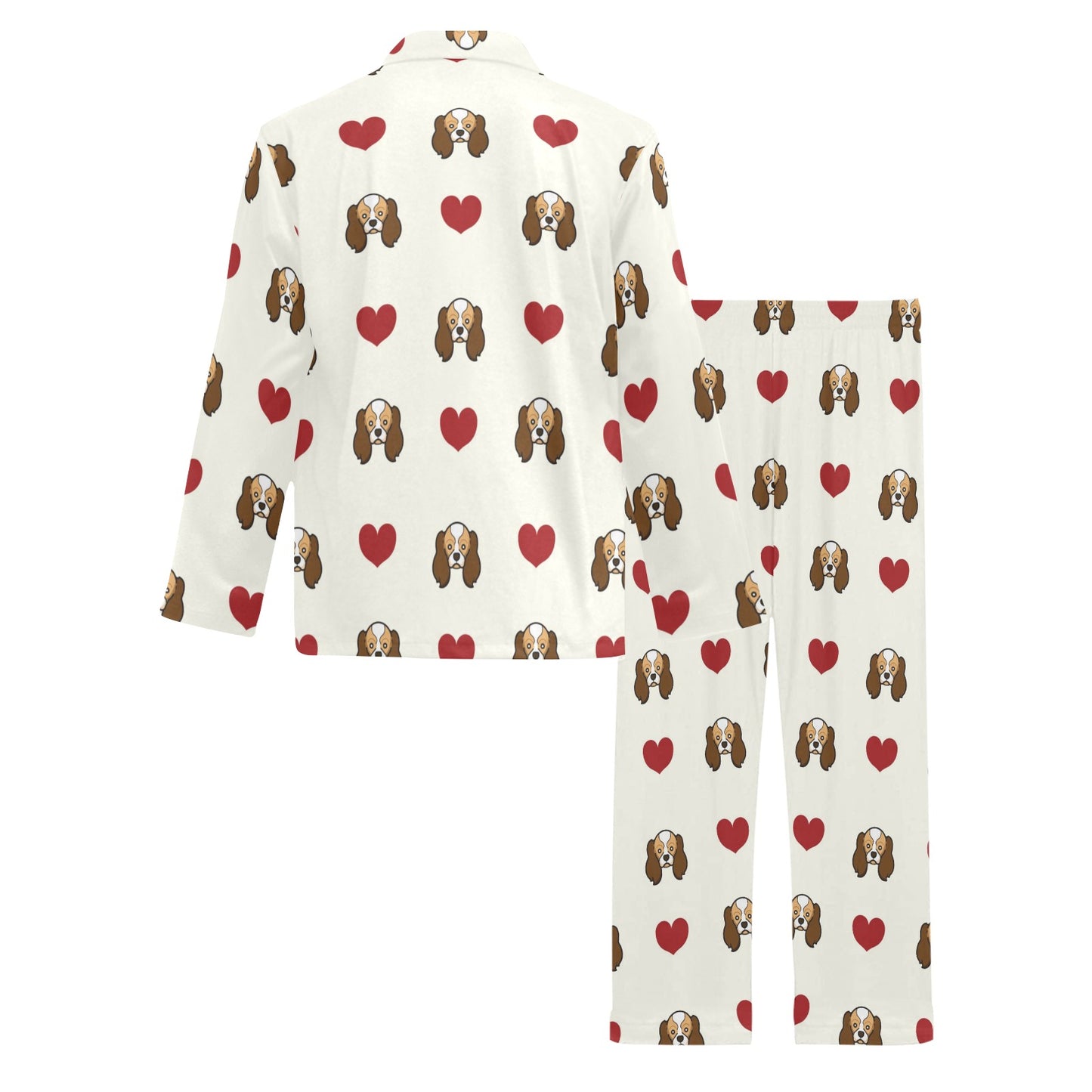 Cavalier King Charles Spaniels Pattern Print Design 01 Men's Long Pajama Set