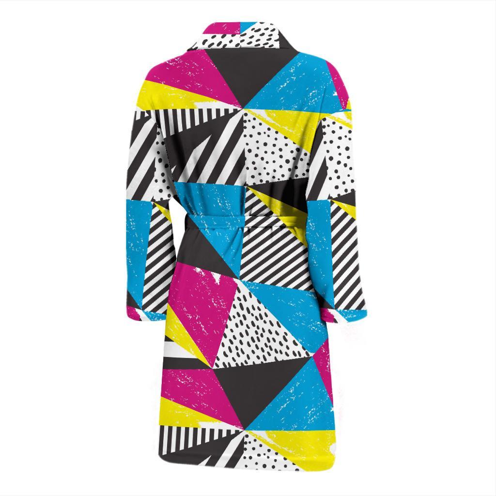 80s Pattern Print Design 2 Men Bathrobe-JORJUNE.COM