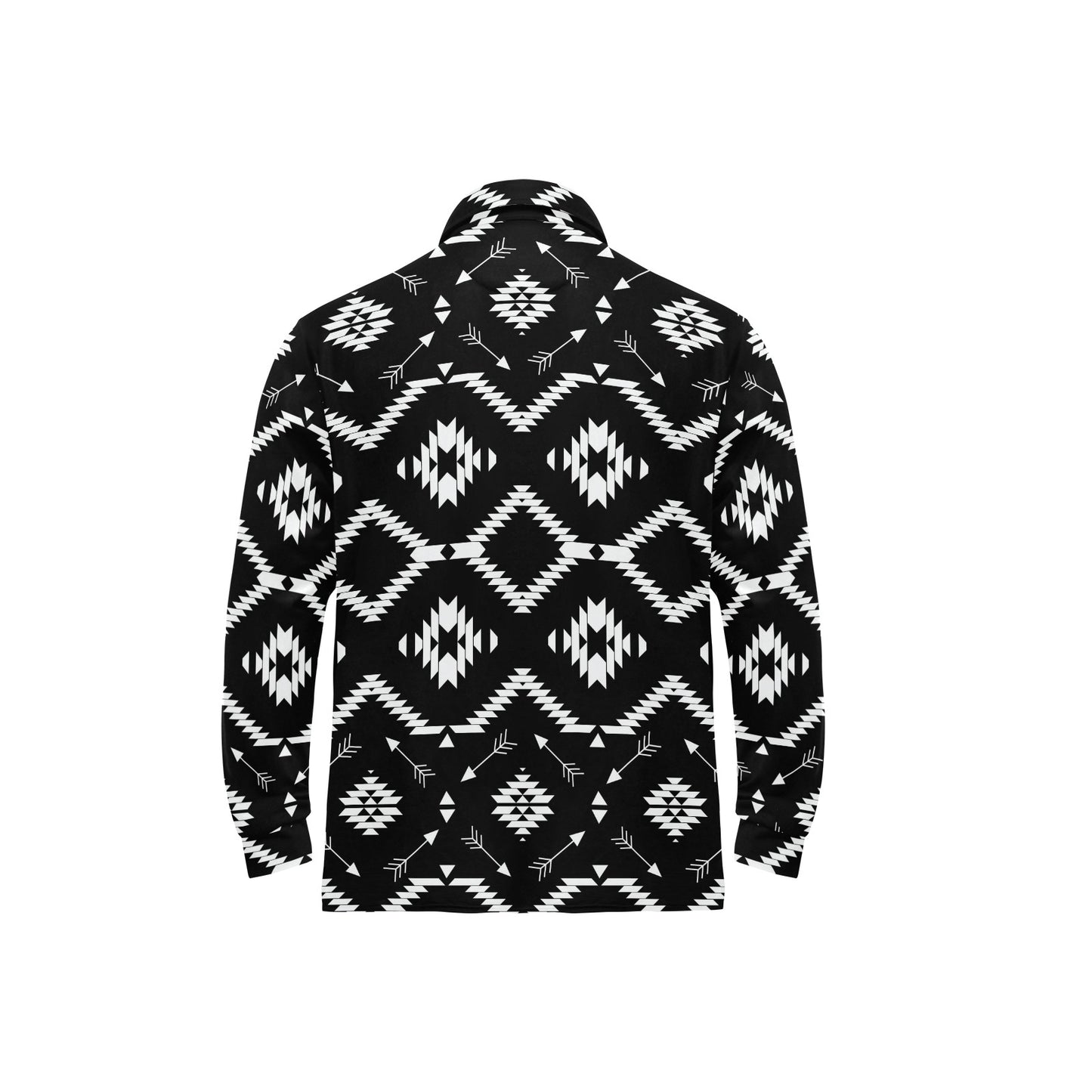 Native Pattern Print Design A04 Long Sleeve Polo Shirt For Men's