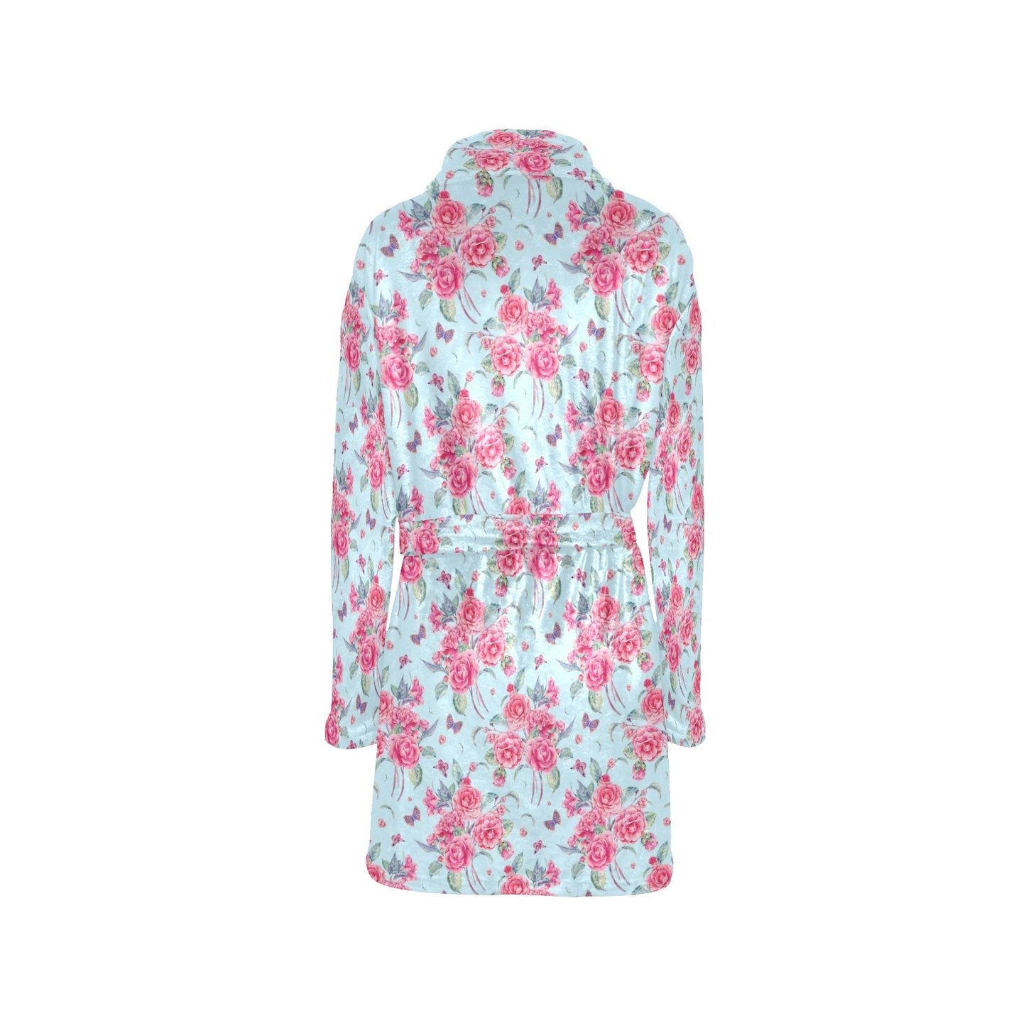 Camellia Pattern Print Design 01 Women's Fleece Robe