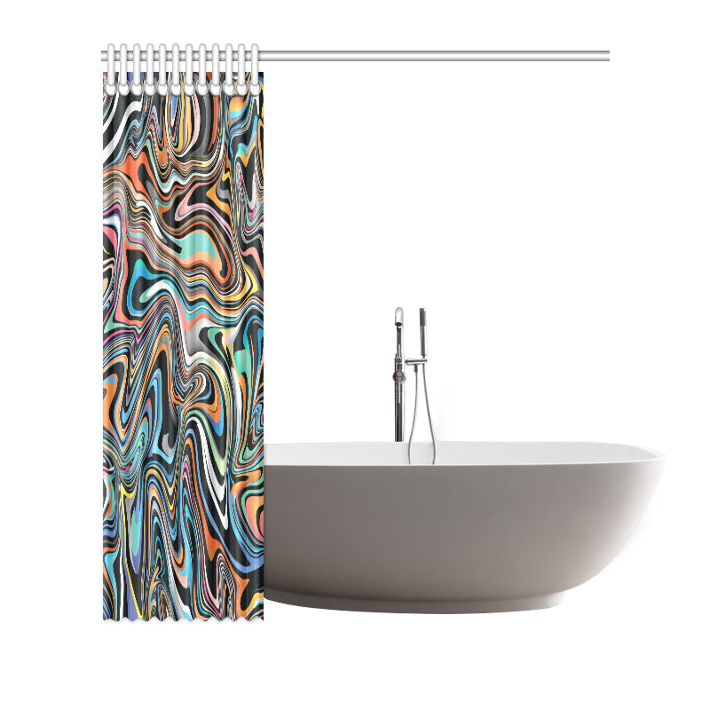 Liquid Pattern Print Design 02 Shower Curtain
