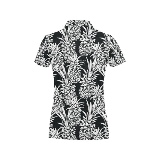 Pineapple Pattern Print Design PP08 Women's Polo Shirt