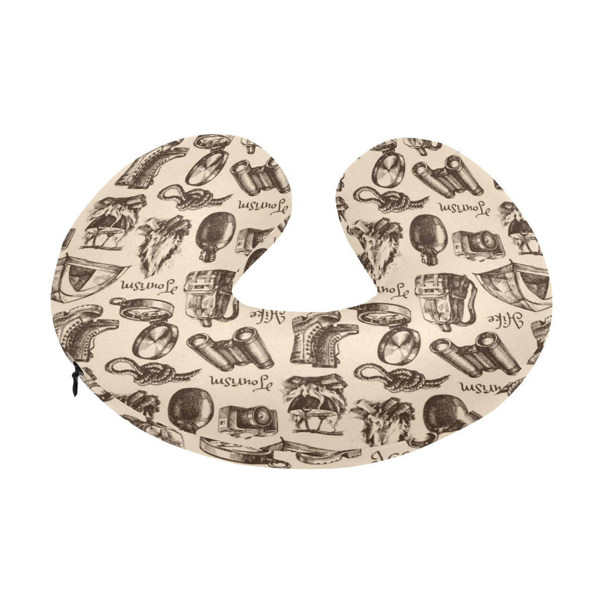 Camping Pattern Print Design 01 U-Shaped Travel Neck Pillow