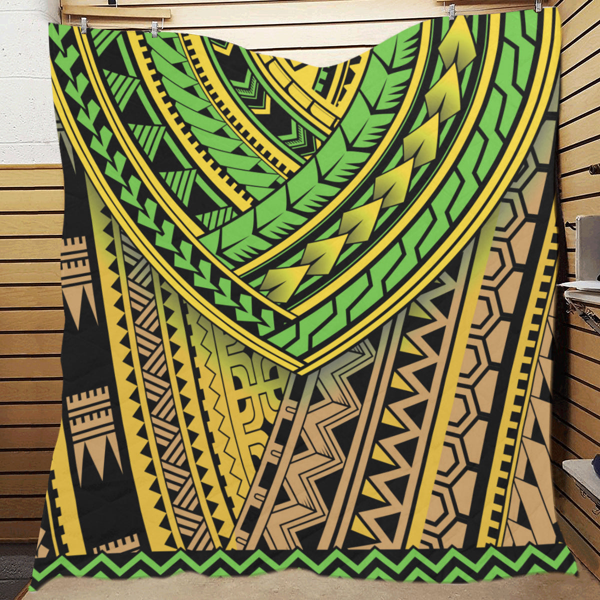 Polynesian Tribal Color Premium Quilt