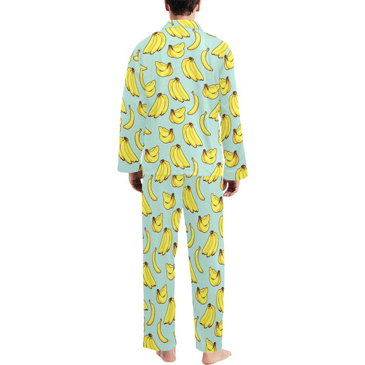 Banana Pattern Print Design BA04 Men's Long Pajama Set