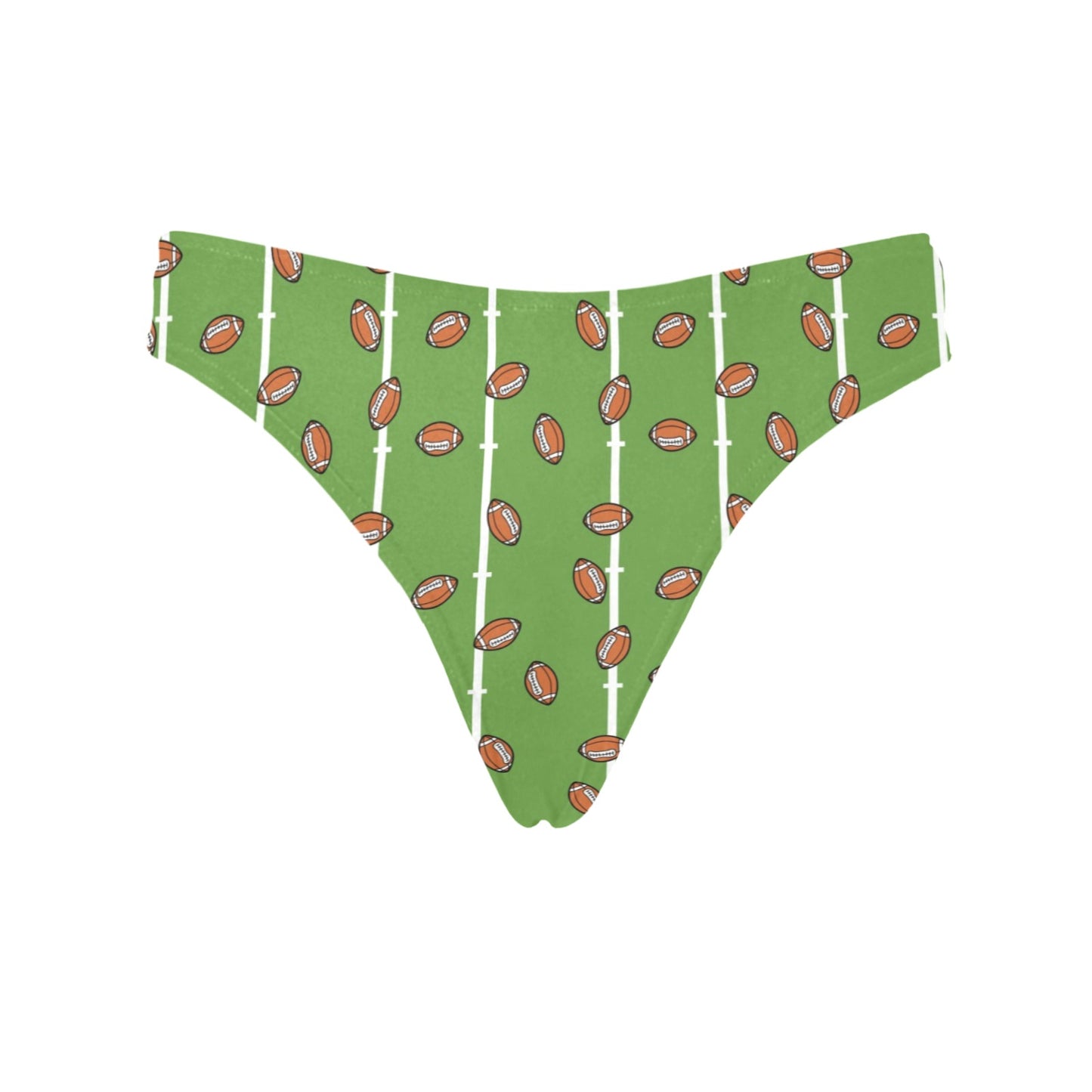 American Football on Field Themed Print Women's Thongs