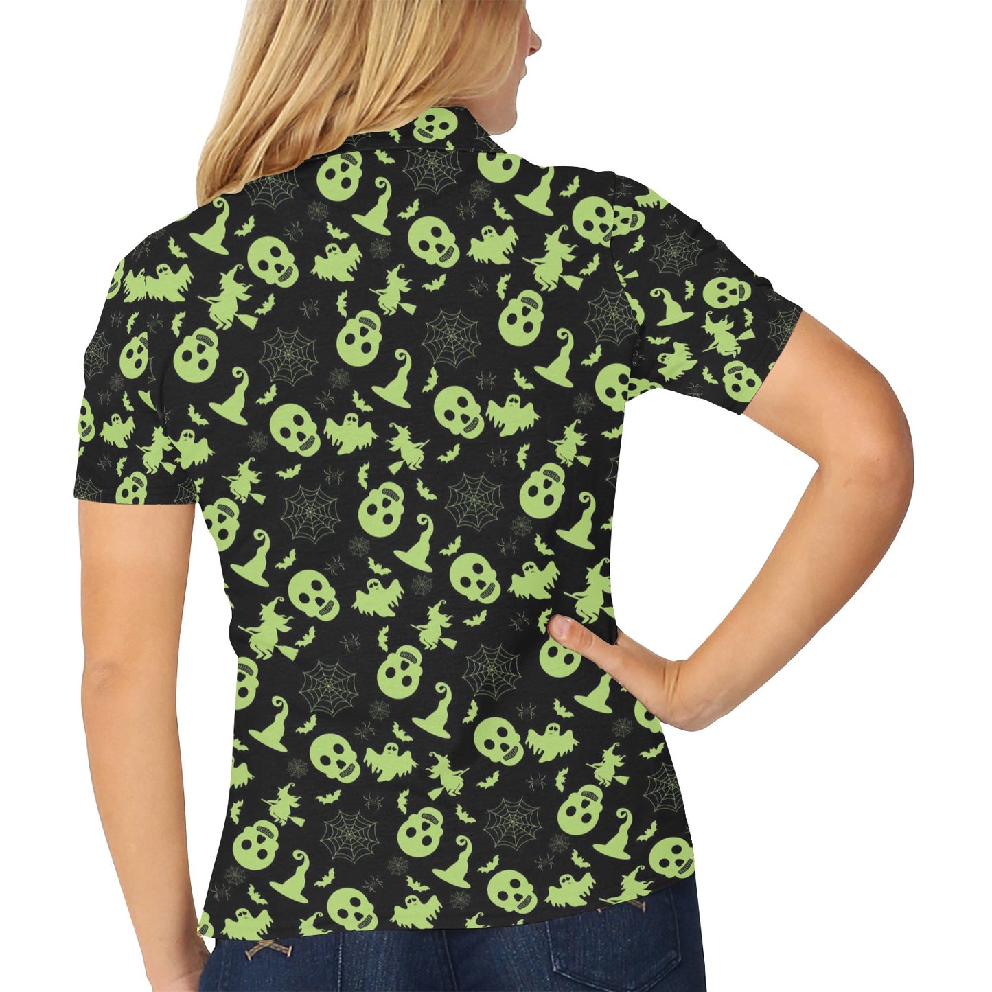 Witch Halloween Print Design LKS306 Women's Polo Shirt
