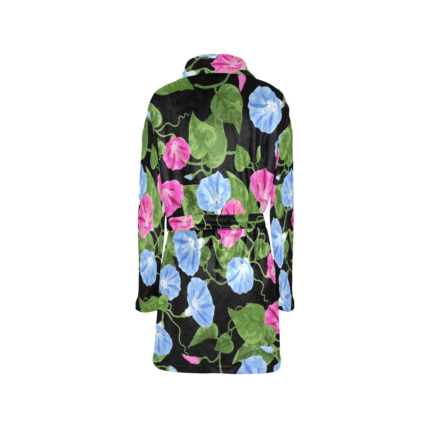 Morning Glory Pattern Print Design MG04 Women's Fleece Robe