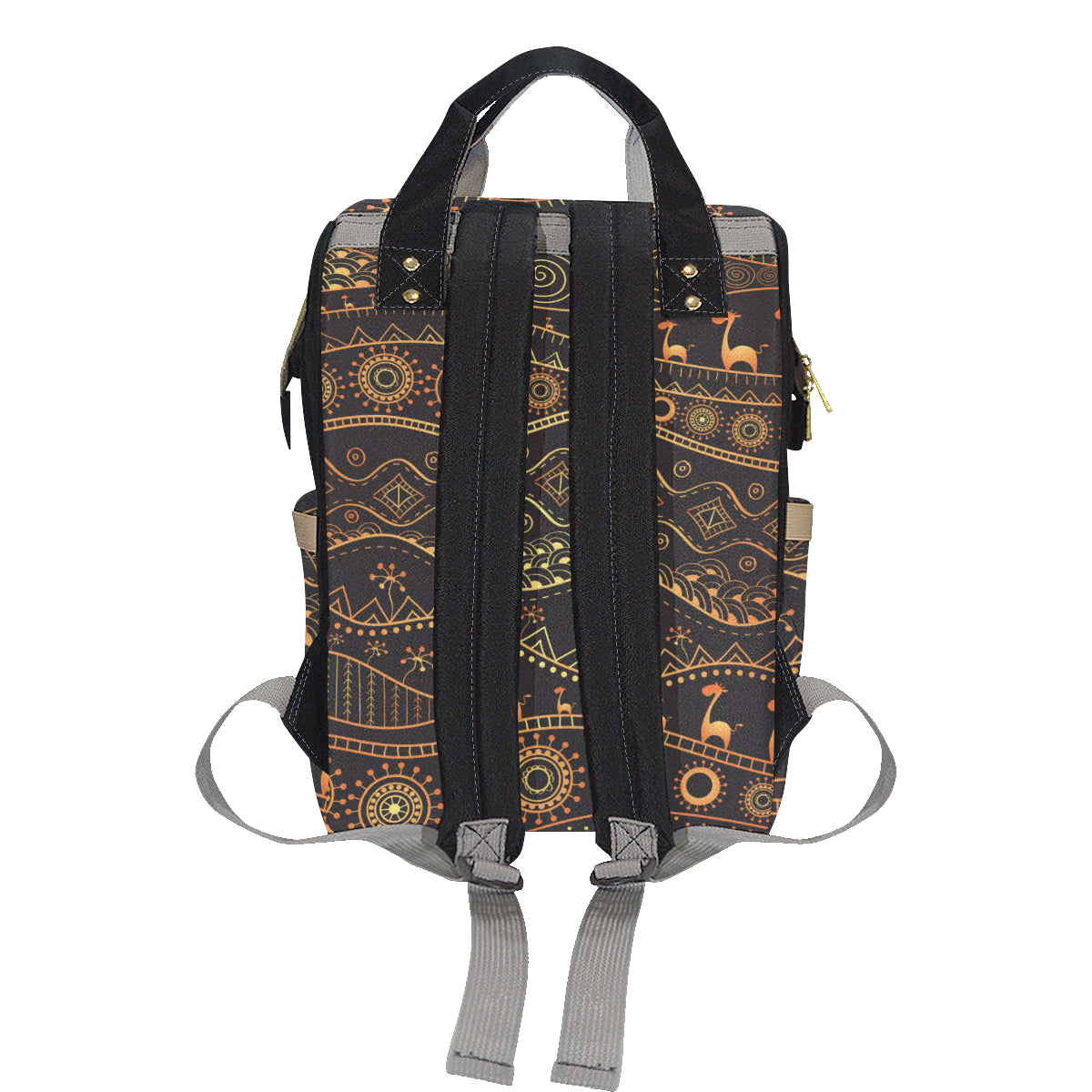 Gold African Design Diaper Bag Backpack