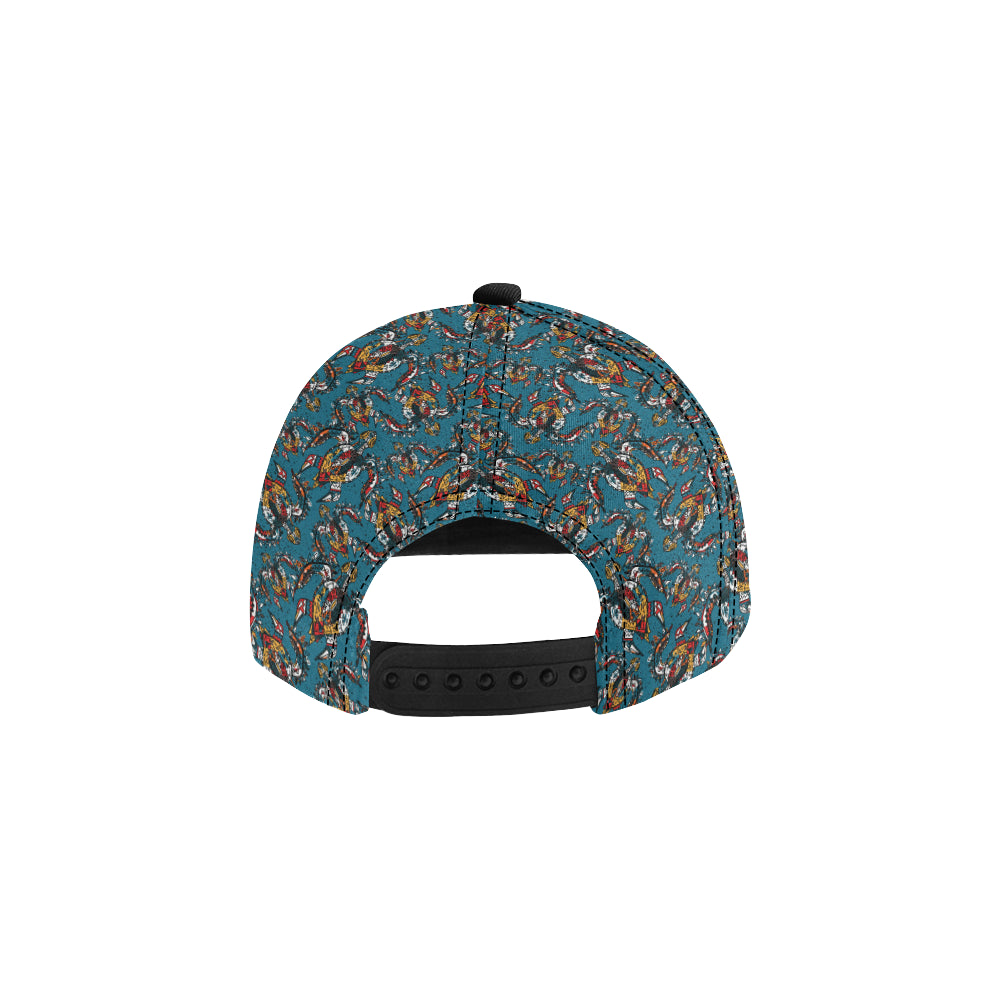 Sea Turtle Tribal Colorful Hand Drawn Snapback Cap