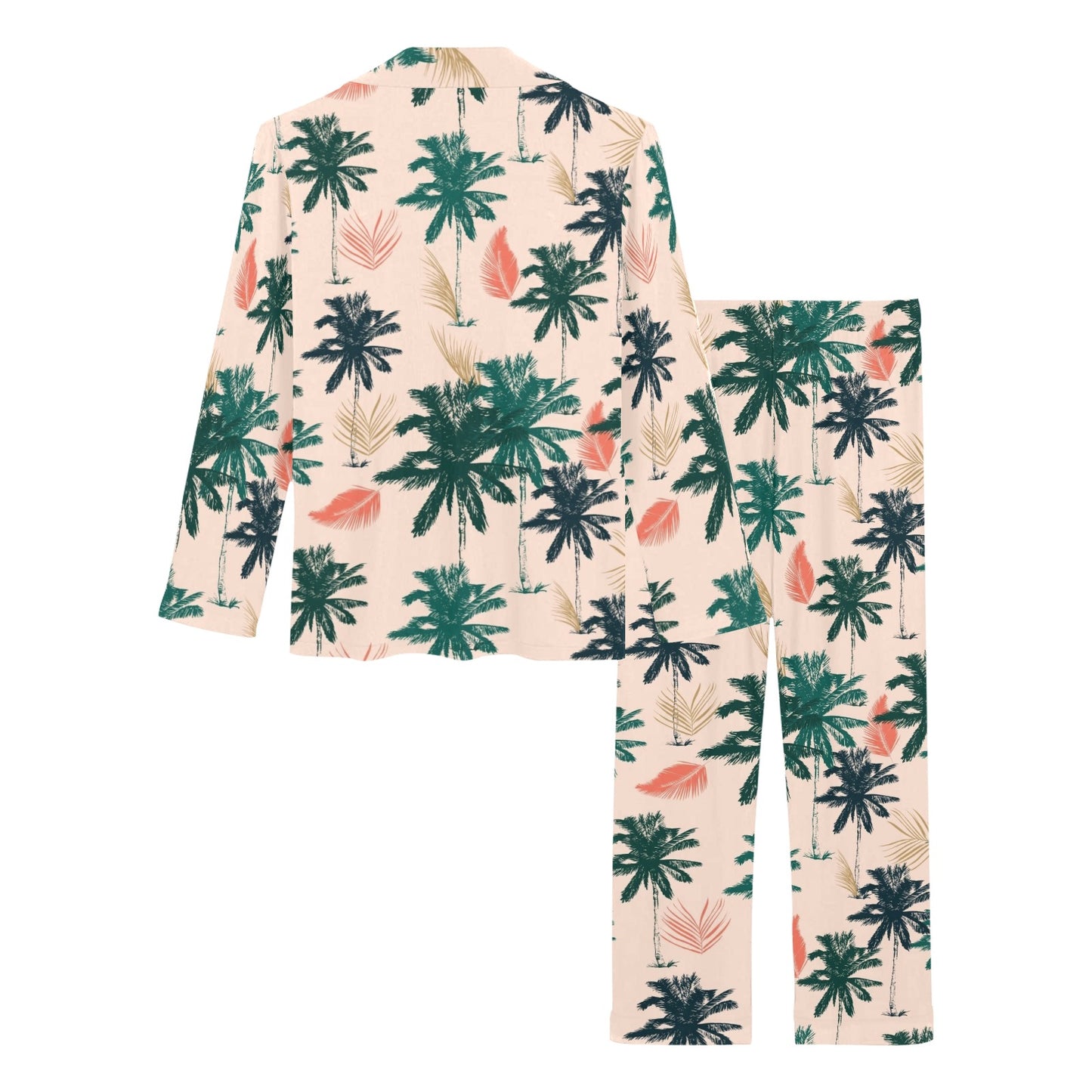 Palm Tree Pattern Print Design PT014 Women's Long Pajama Set
