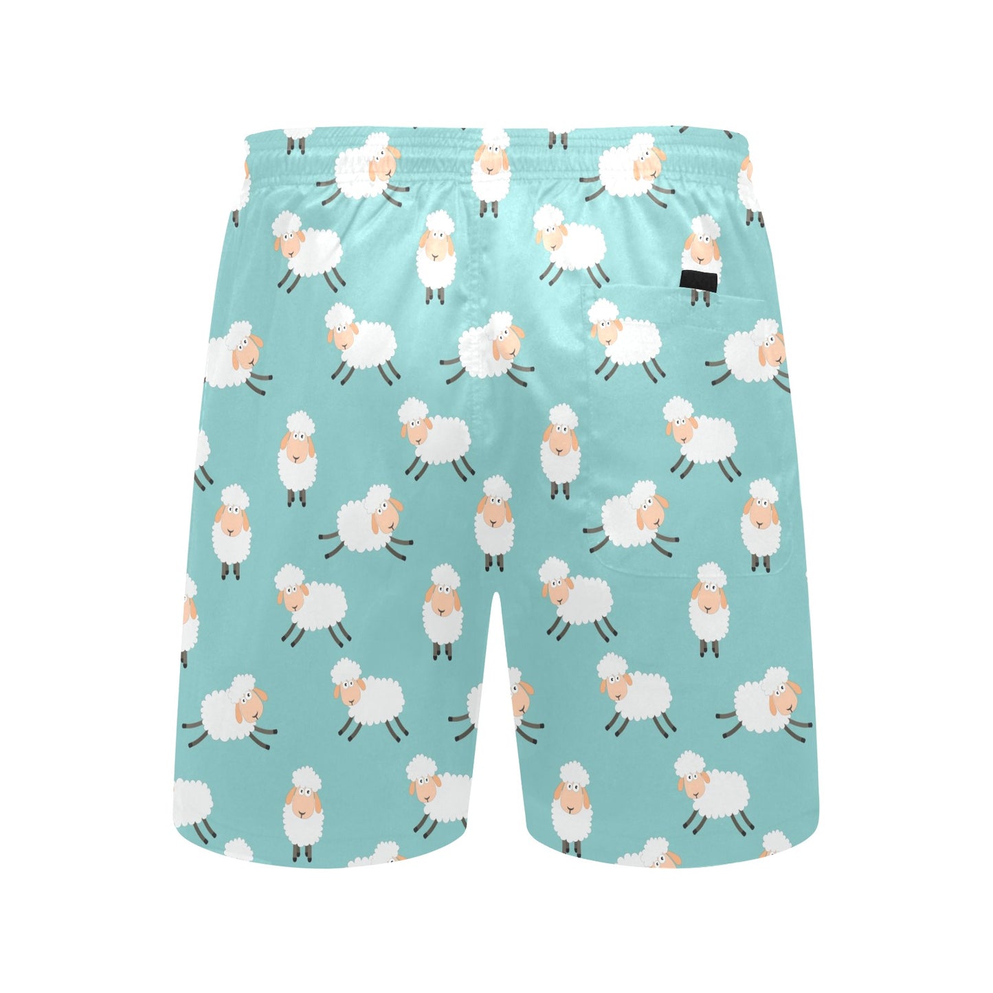 Sheep Print Design LKS406 Men's Swim Trunks Beach Shorts