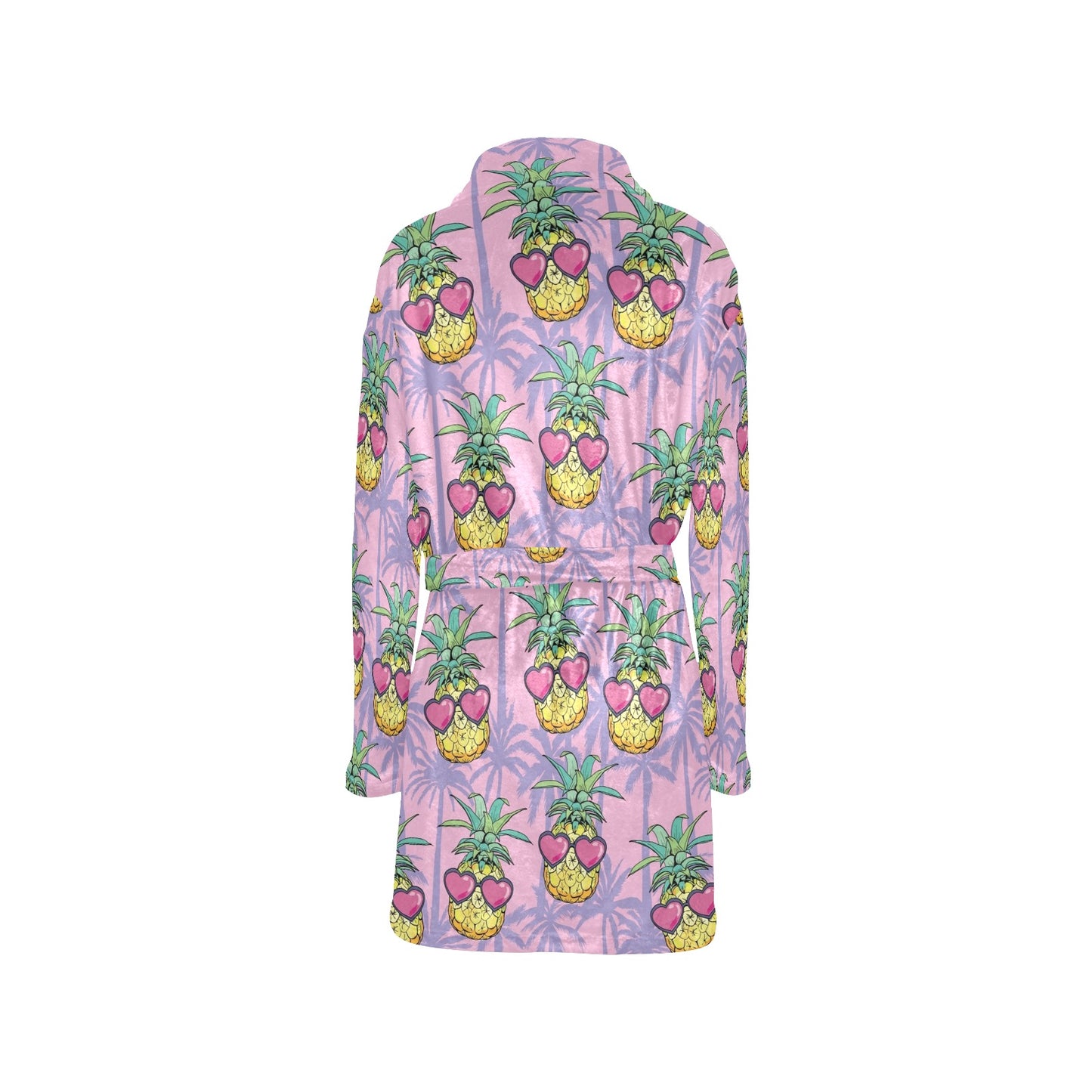 Pineapple Pattern Print Design PP06 Women's Fleece Robe
