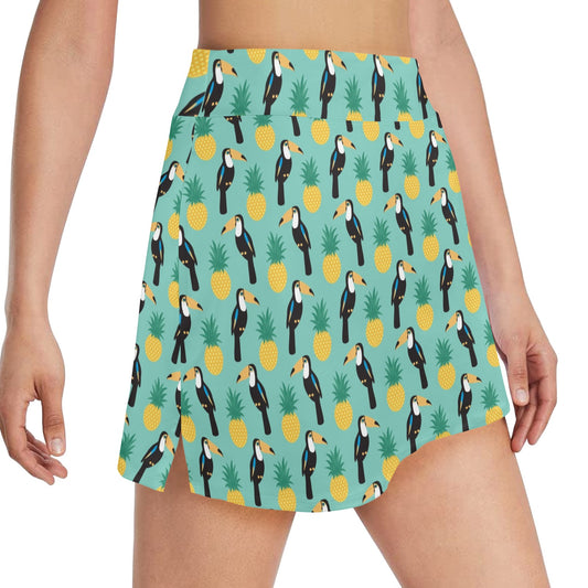 Toucan Print Design LKS301 17" Golf & Pickleball Skort with Pockets