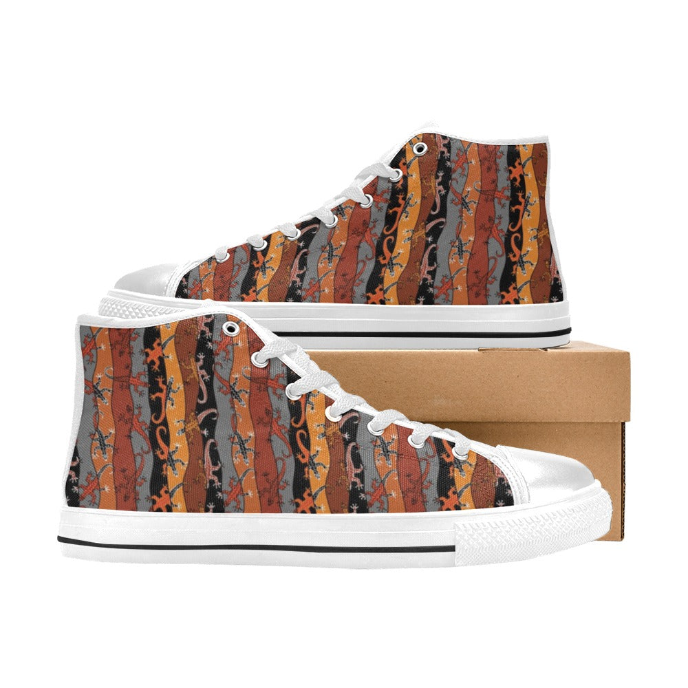 lizard Print Design LKS403 Men's High Top Canvas Shoes