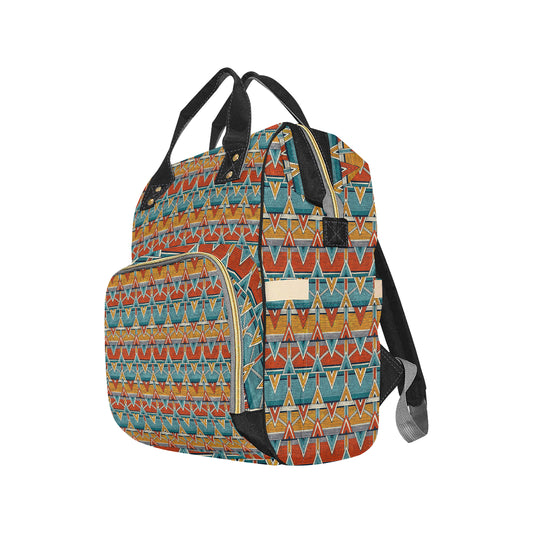 Kente Print African Design Themed Diaper Bag Backpack