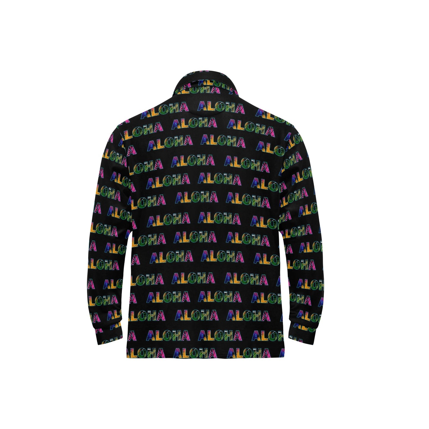 Aloha Hawaii Neon Long Sleeve Polo Shirt For Men's