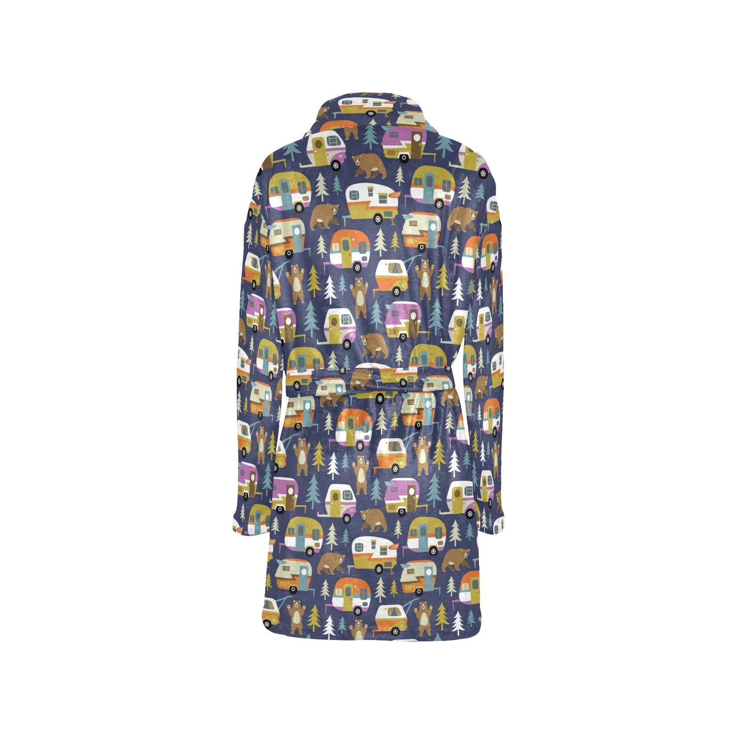 Camper Pattern Print Design 04 Women's Fleece Robe