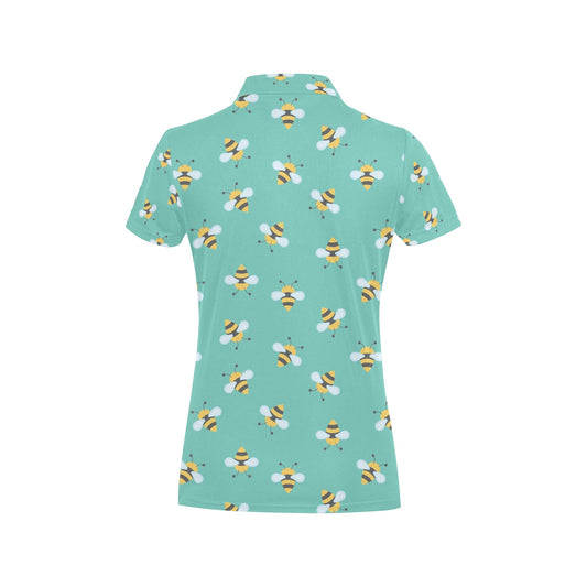 Bee Pattern Print Design 01 Women's Polo Shirt