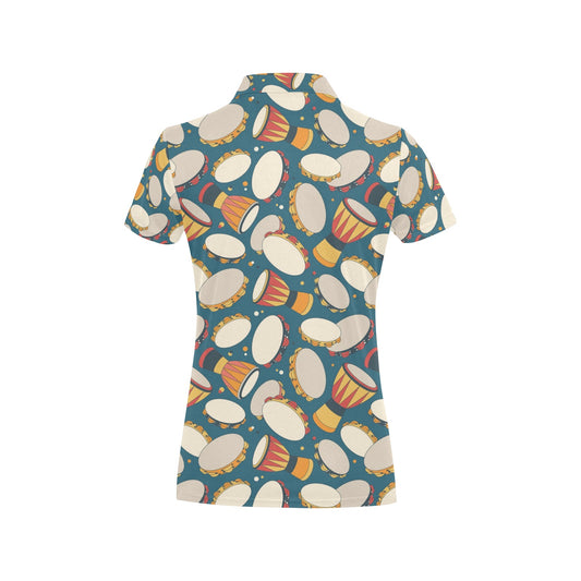 Tambourine Pattern Print Design 01 Women's Polo Shirt
