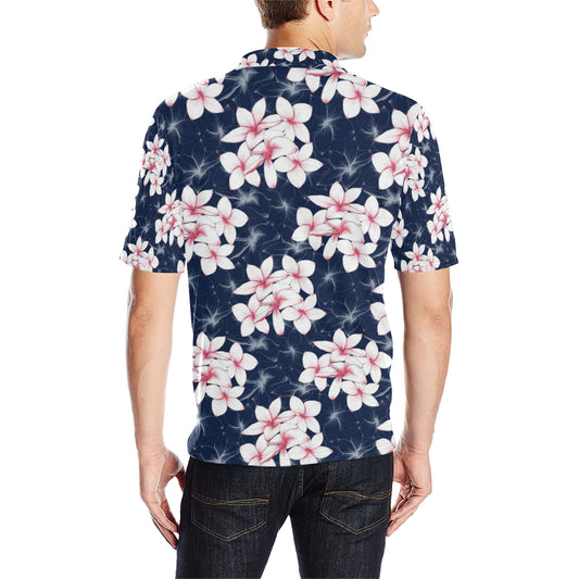 Plumeria Pattern Print Design PM017 Men Polo Shirt