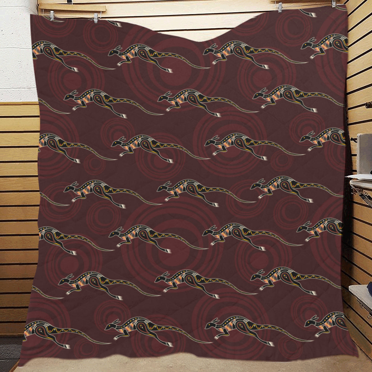 Kangaroos Pattern Print Design 05 Premium Quilt