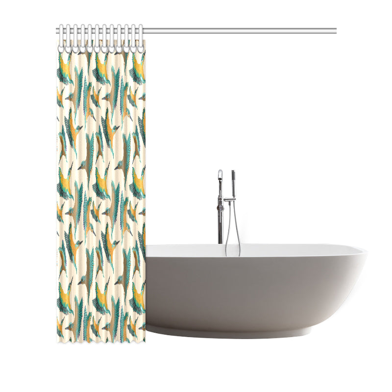 Kingfisher Pattern Print Design 02 Shower Curtain