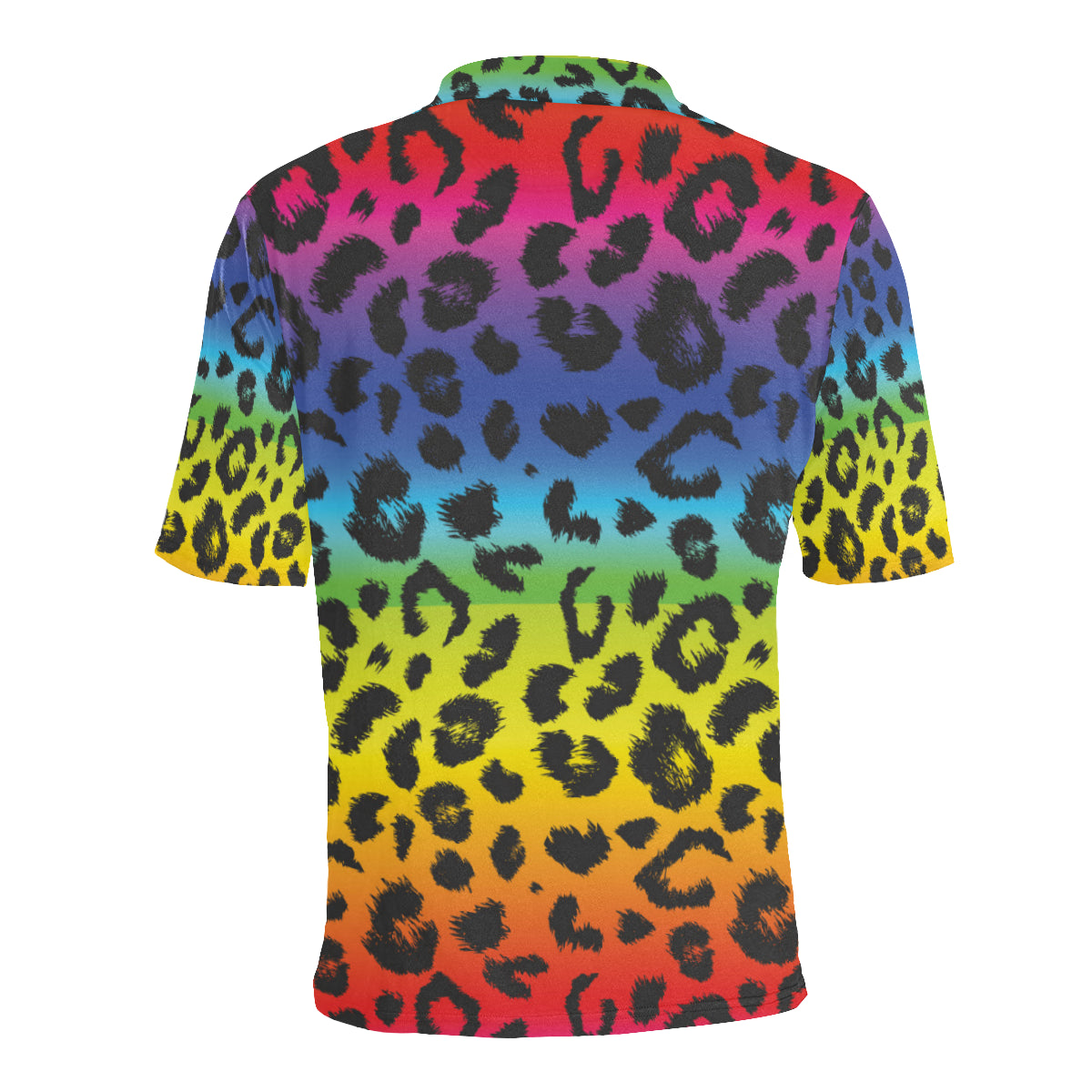 Rainbow Leopard Pattern Print Design A01 Men Polo Shirt