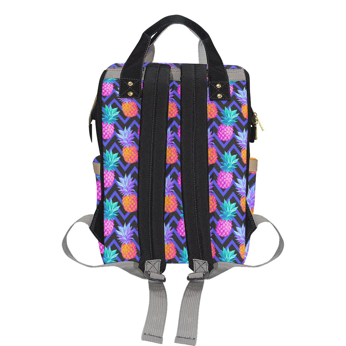 Pineapple Color Art Pattern Diaper Bag Backpack