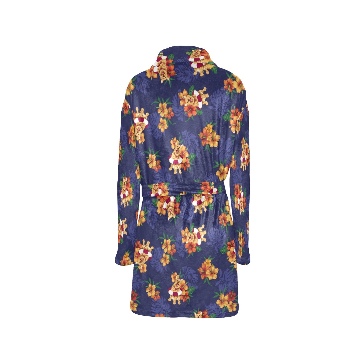 Hawaiian Themed Pattern Print Design H02 Women's Fleece Robe