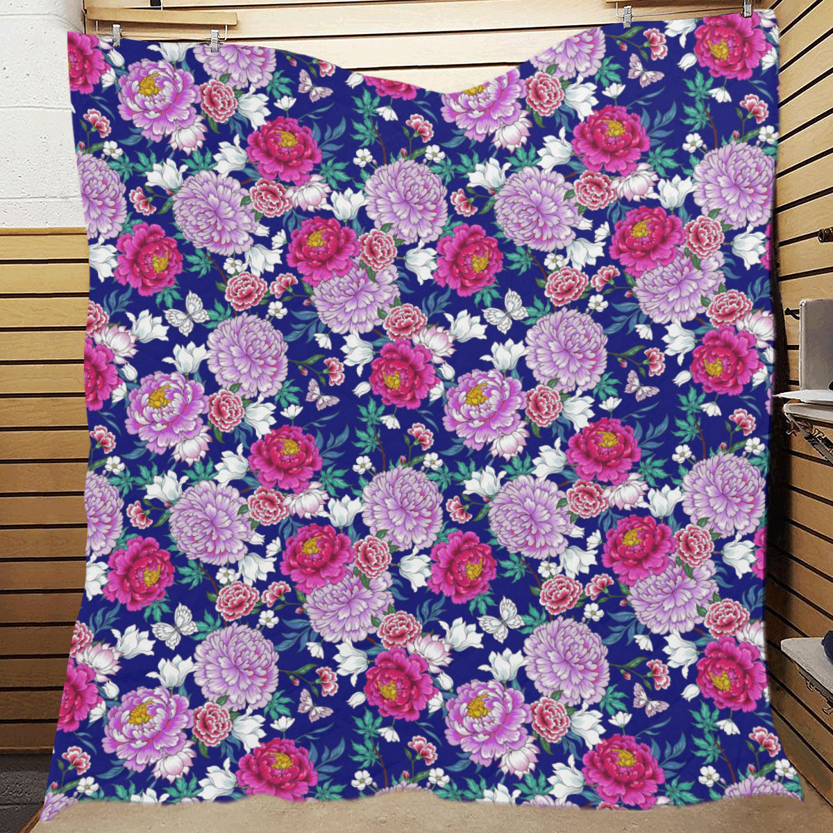 Dahlia Pattern Print Design DH013 Premium Quilt