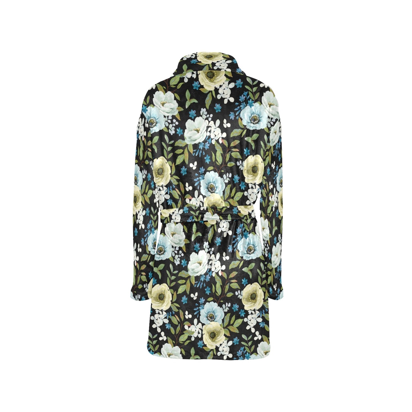Anemone Pattern Print Design AM03 Women's Fleece Robe